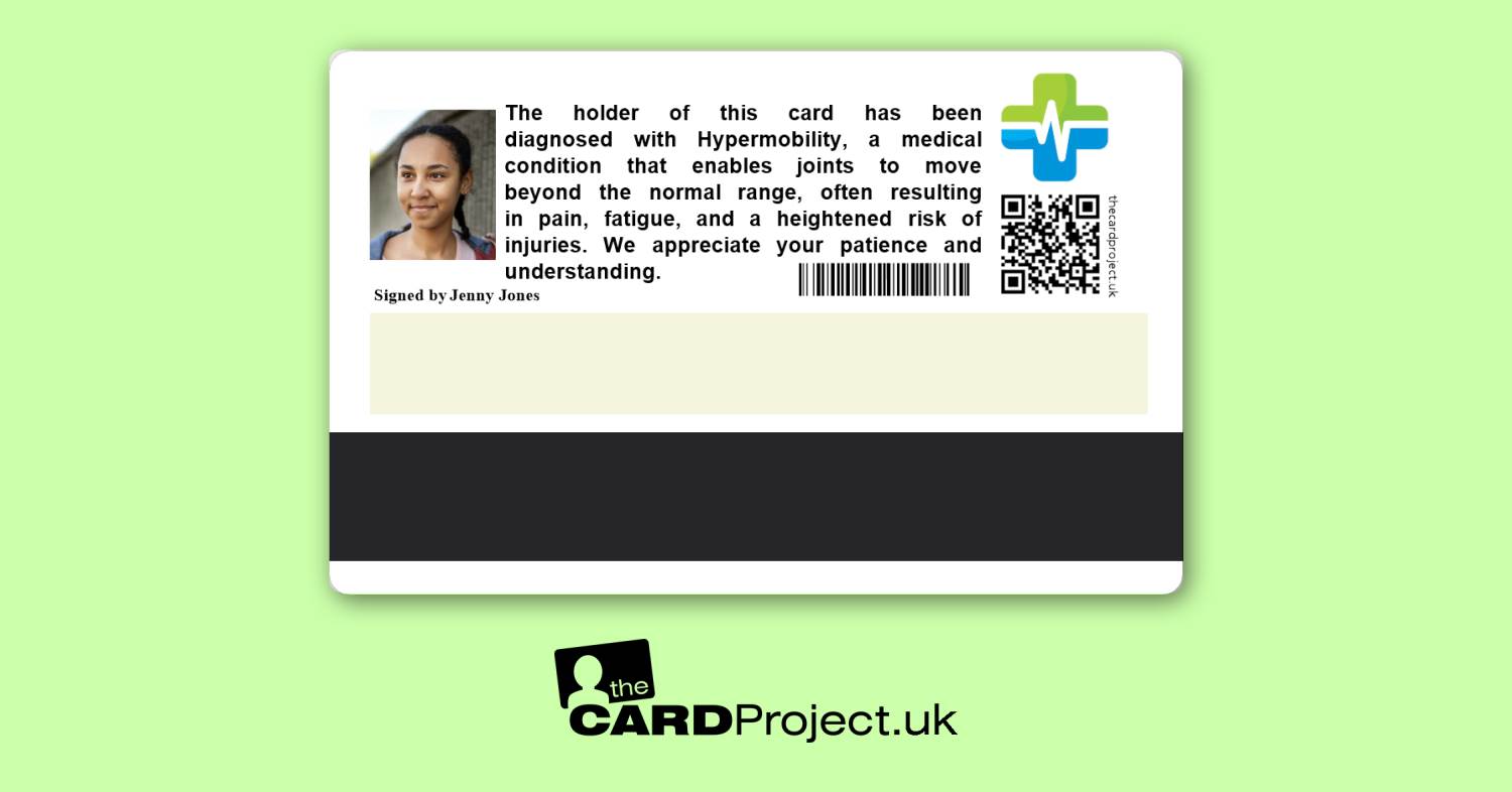 Premium Hypermobility Medical ID Card (REAR)